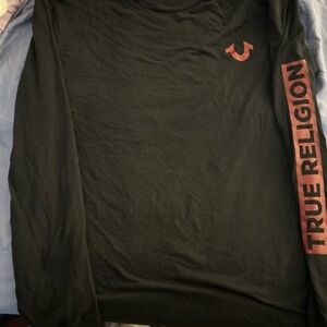 True Religion Black and Red Long Sleeve Tee